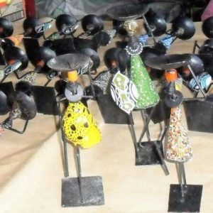 Suporte p/velas arte Africana em férro e missangas