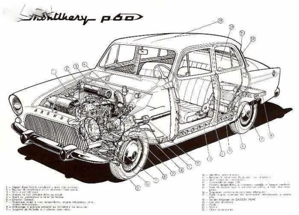 Simca Aronde Elysée P60, p/ restauro 1958a1964