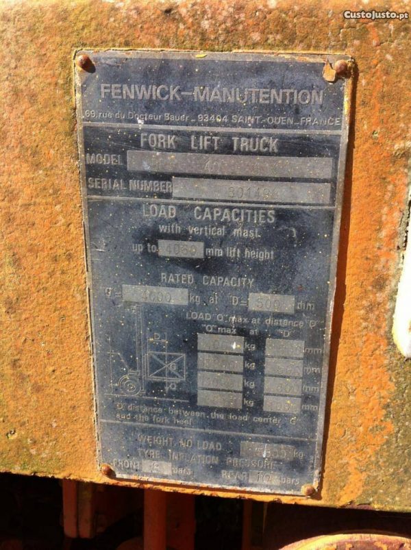 Fenwick model DBPJ 405 111 empilhador de 4 Ton.