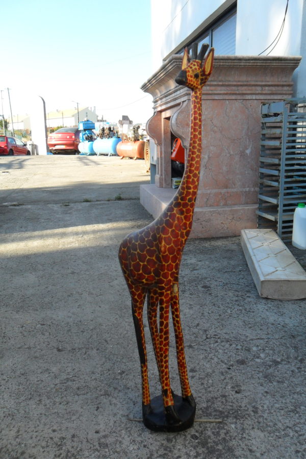 Girafa em madeira Arte africana altura 90cm