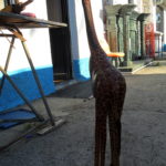 Girafa em madeira Arte africana altura 90cm